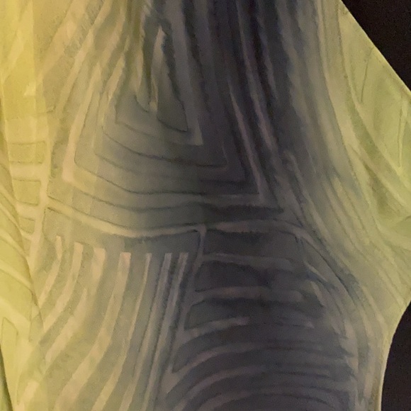 Long sleeve Chiffon blouse green and black - Picture 3 of 4